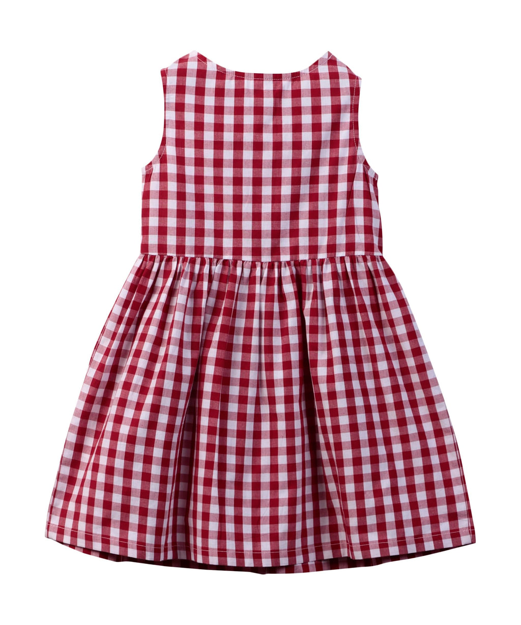 Beebay Kids Girls Y/d Check Button Through Dress Red