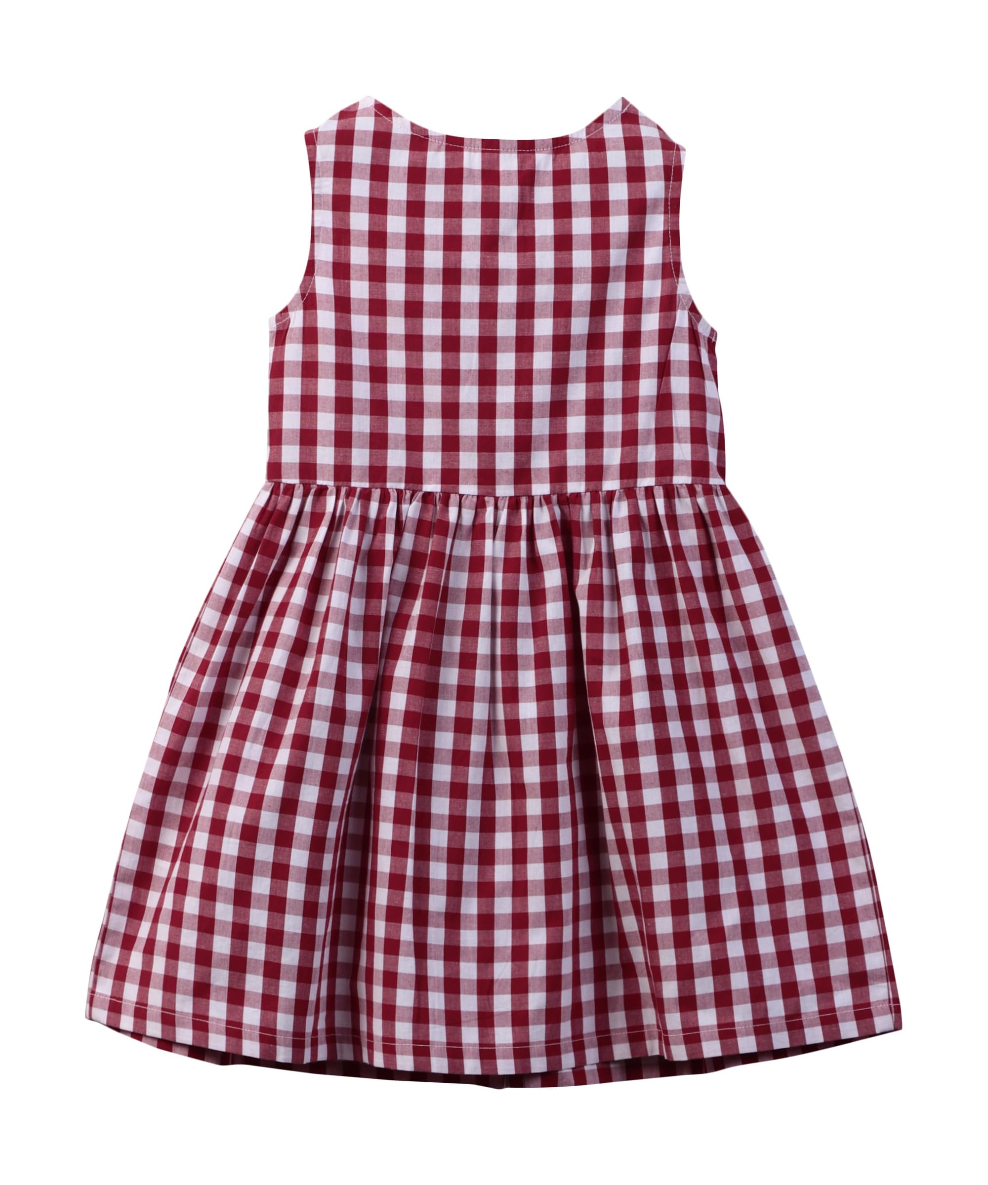 Beebay Kids Girls Y/d Check Button Through Dress Red