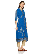W For Woman Women'S A-Line Kurta (17Au17221-50780_Blue_10)