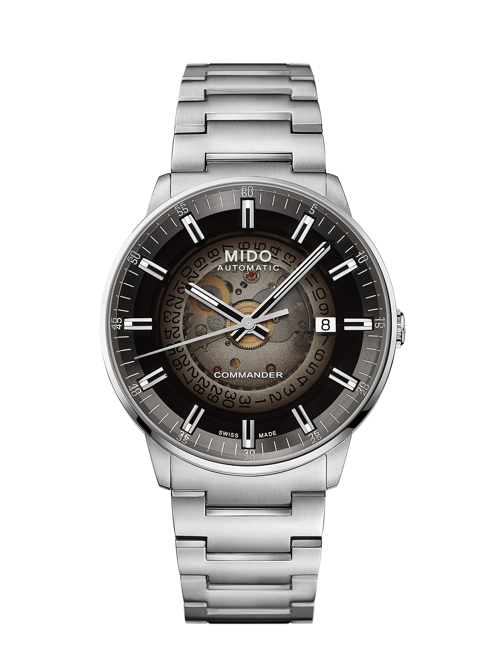 Mido Commander Gradient Stainless Steel Black Skeleton Dial Automatic M021.407.11.411.00 Mens Watch
