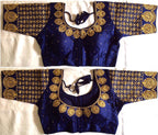 Pujia Mills WomenS Silk Embroidery Coding Multi Work Readymade Saree Blouse