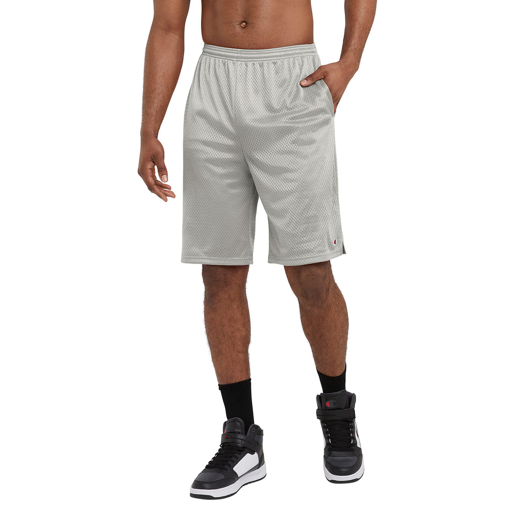 Champion mens 9 Shorts, Mesh Shorts, 9, Mesh Basketball Shorts, Mesh Gym athletic shorts, Gray-407q88, Medium US