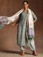 Libas WomenS Cotton Kurta Set (35923_Green
