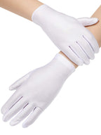 SATINIOR 6 Pairs Black White Kid Costume Glove Short Cosplay Glove Girl Boy Dress up for Halloween Party Opera Accessories