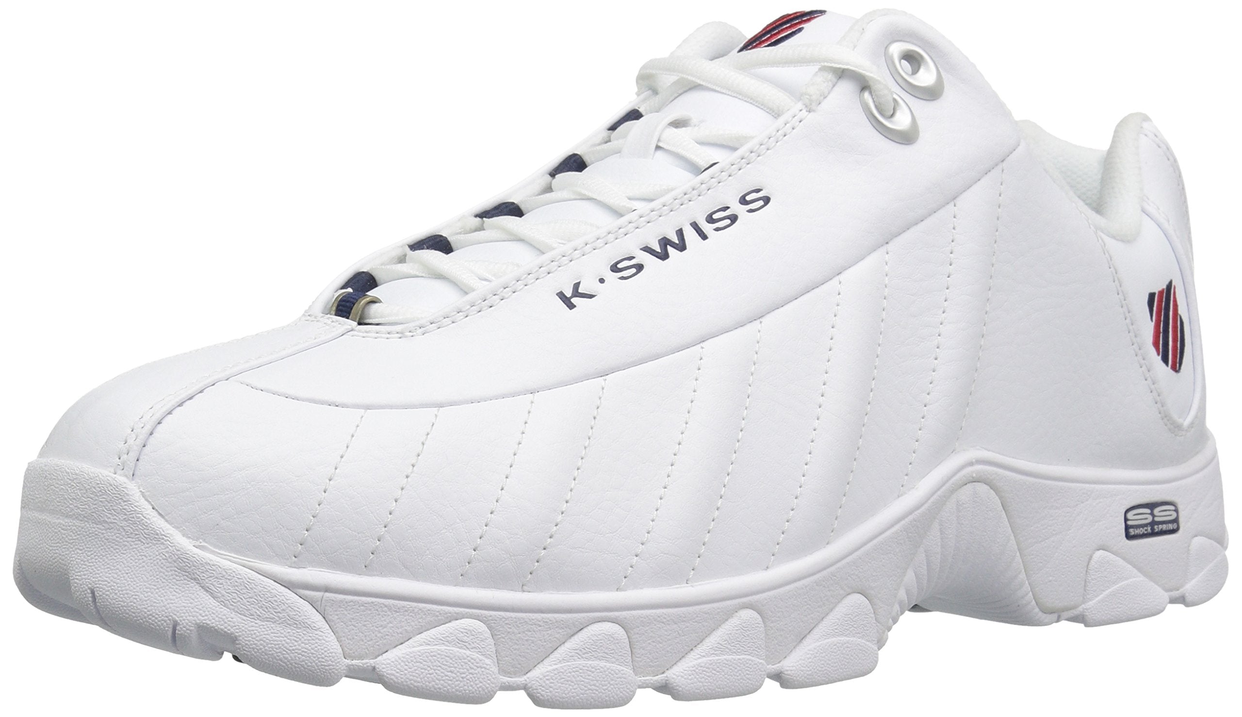 K-Swiss Men's ST329 CMF Sneaker, White/Navy/Red, 9.5 M