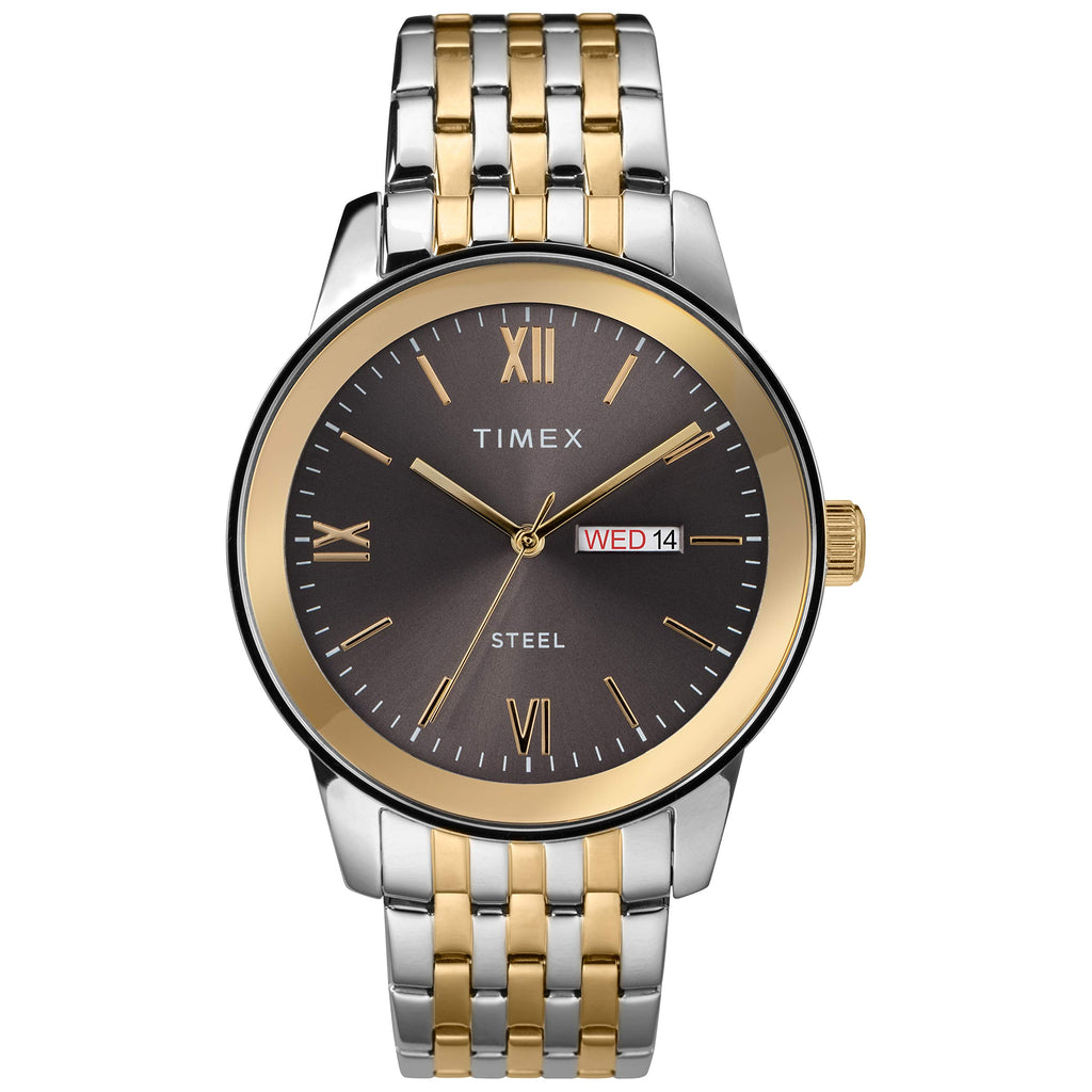 Timex Men's Dress Analog 41mm Stainless Steel Bracelet Watch, Two-Tone