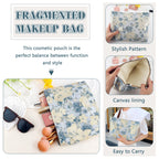 ZLFSRQ Flower Makeup Bag for Women Girls Travel Cute Floral Cosmetic Bags Large Cosmetic Pouch Purse with Zipper Portable Toilet