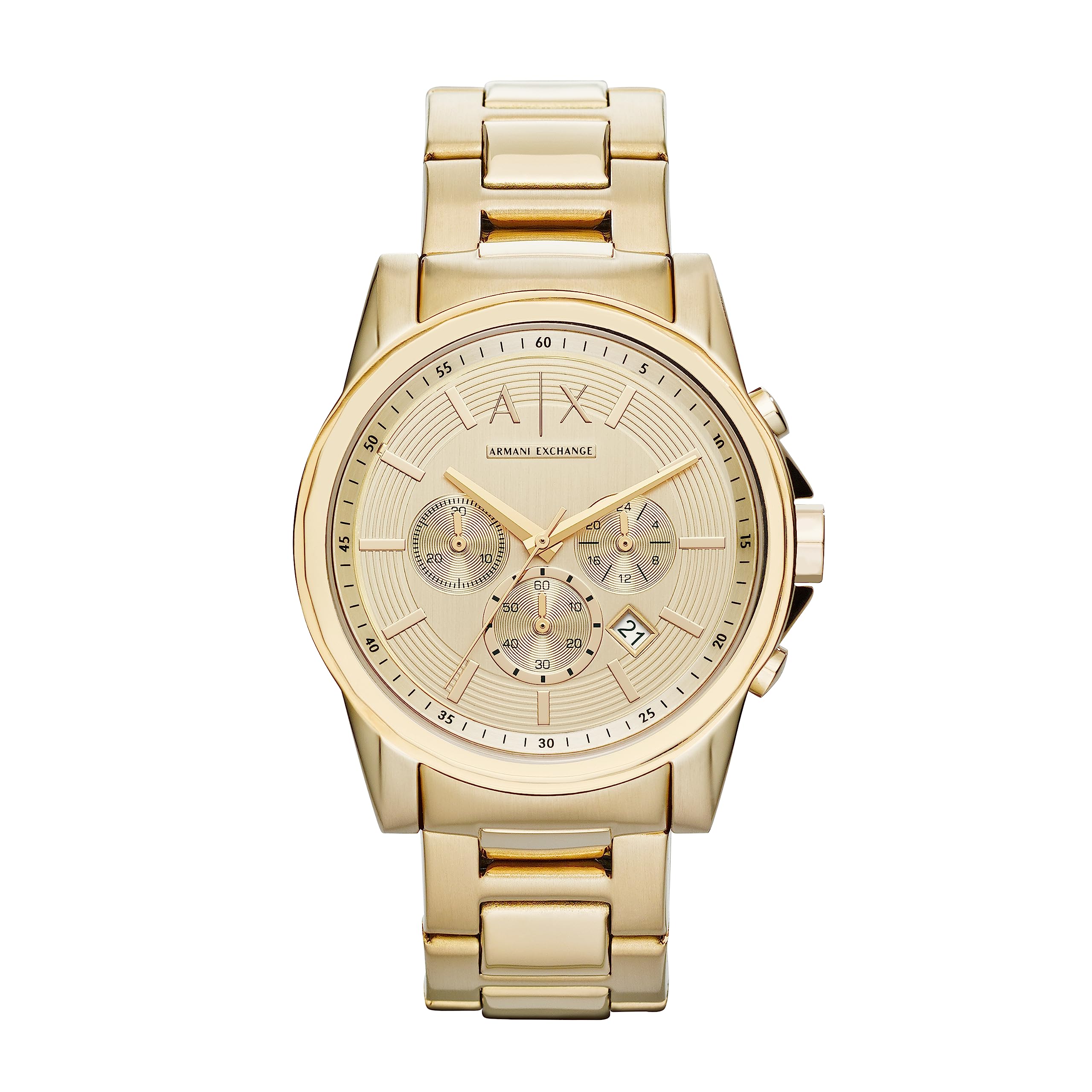 A?X ARMANI EXCHANGE Men's Chronograph Gold-Tone Stainless Steel Bracelet Watch (Model: A|X2099)