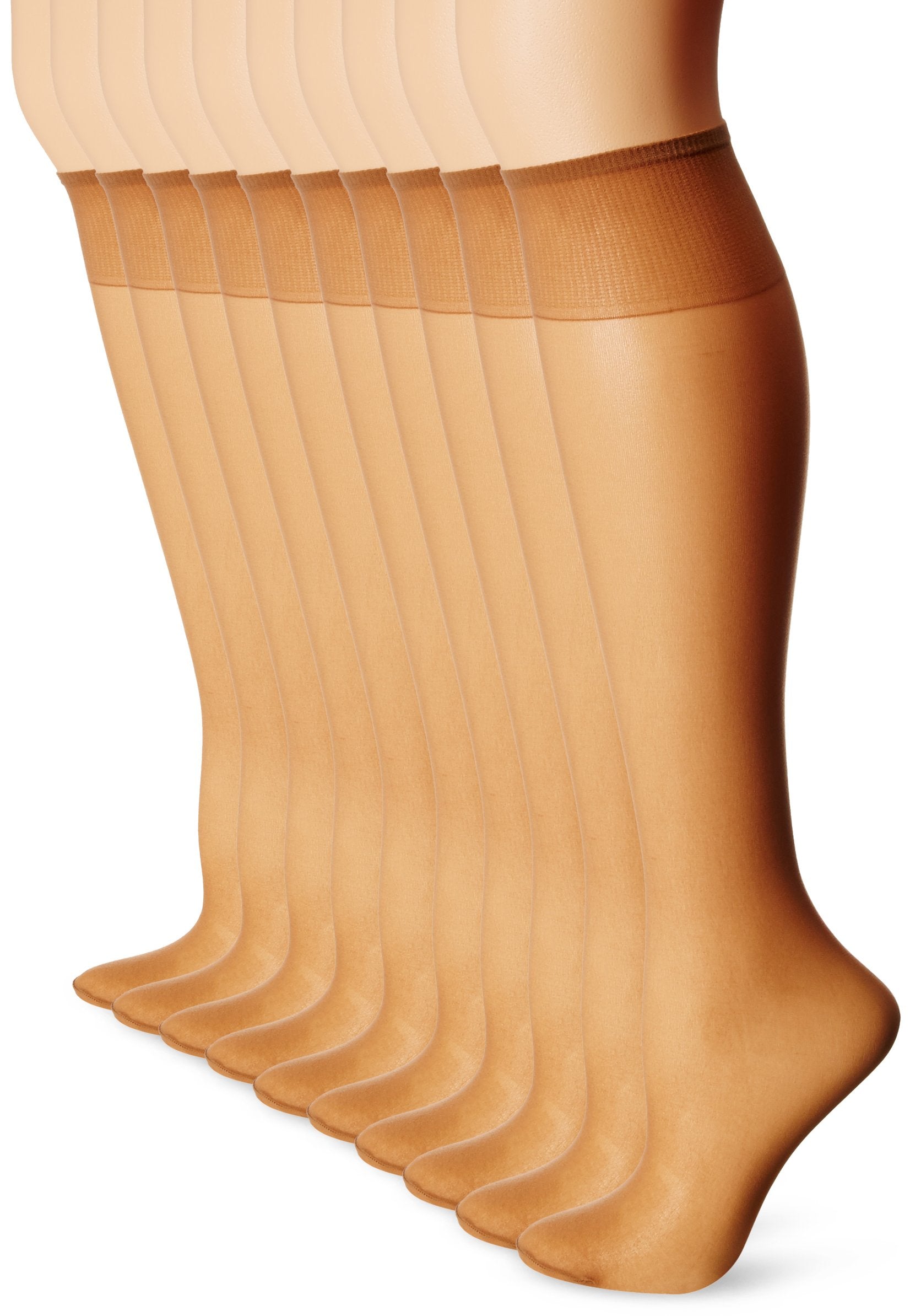 L'eggs Women's L'eggs Everyday Knee Highs , Suntan, One Size, 10 Pair