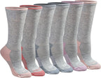 Dickies Women's Dri-Tech Essential Moisture Control Crew Socks, Available in S-XL (6, 12, Grey with Bluish (6 Pairs), Medium