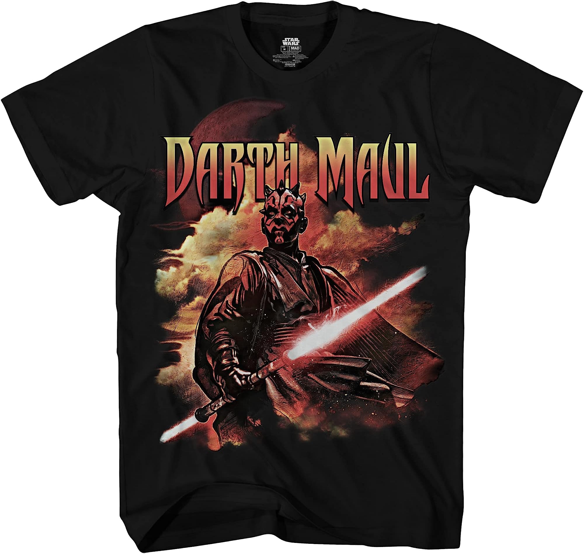 STAR WARS Darth Maul Dark Zabrak Sith Jedi T-Shirt(Black,SM)