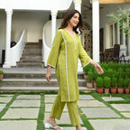 GoSriKi Womens Cotton Blend Solid Ethnic Co-ord Set