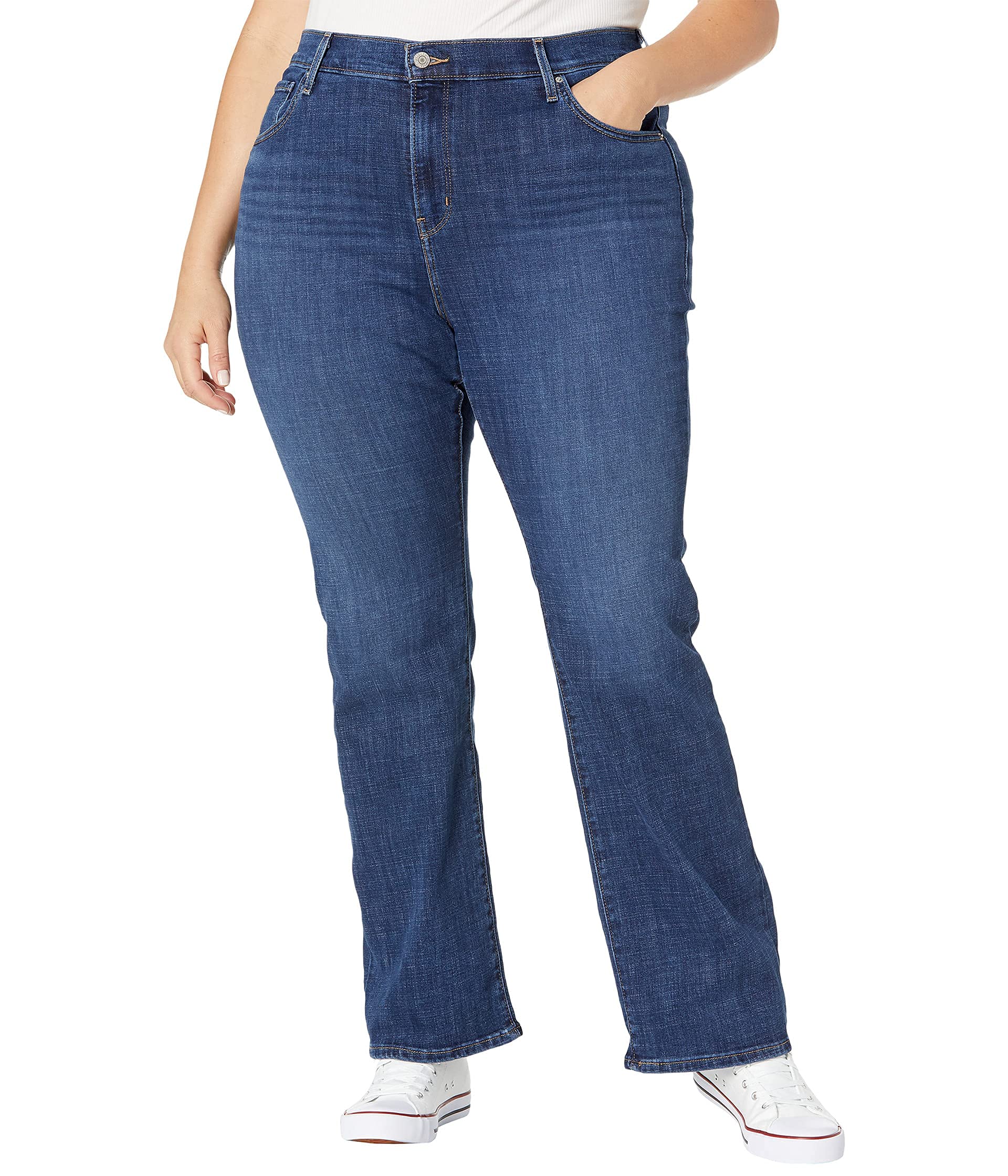 Levi's Women's 725 Plus-Size High Rise Bootcut, Lapis Dark Horse (Waterless), 37 Regular