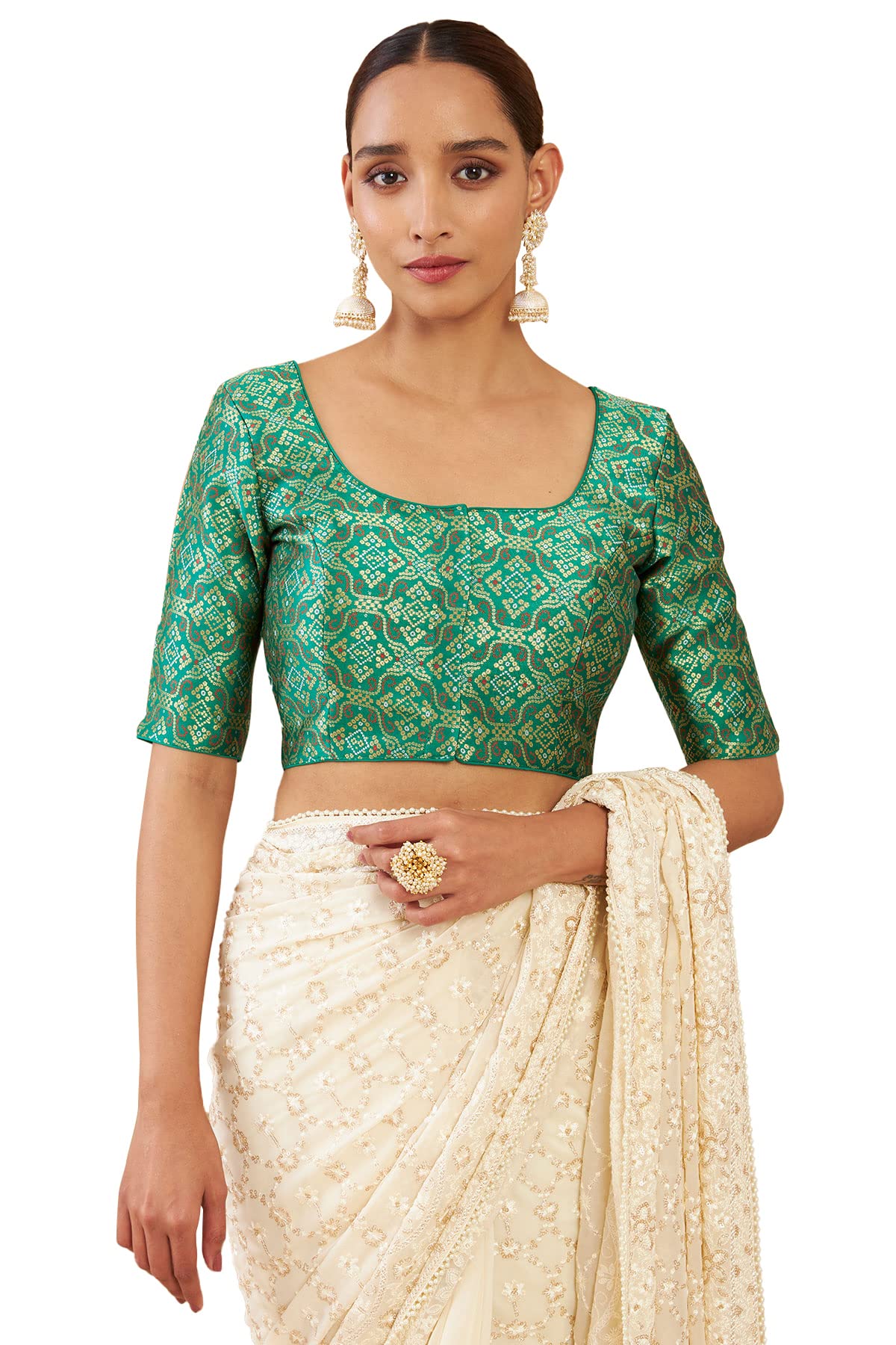Soch Women Art Silk Blouse with Woven Designs