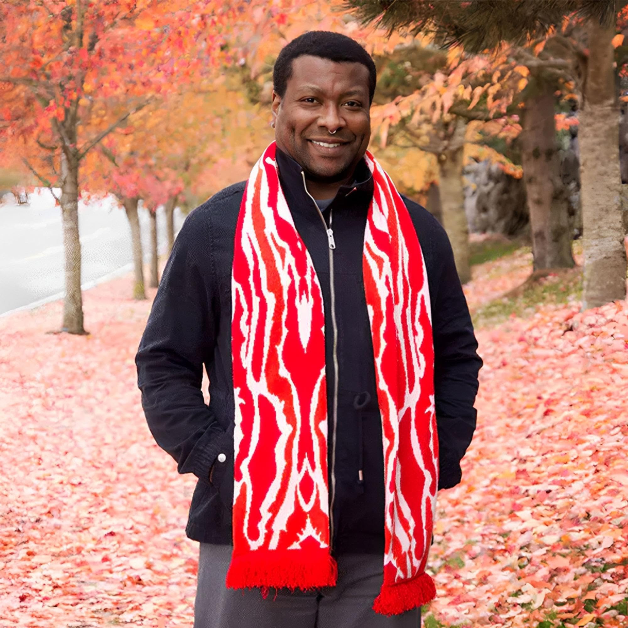 71 Soft-Knit Acrylic Bacon Scarf