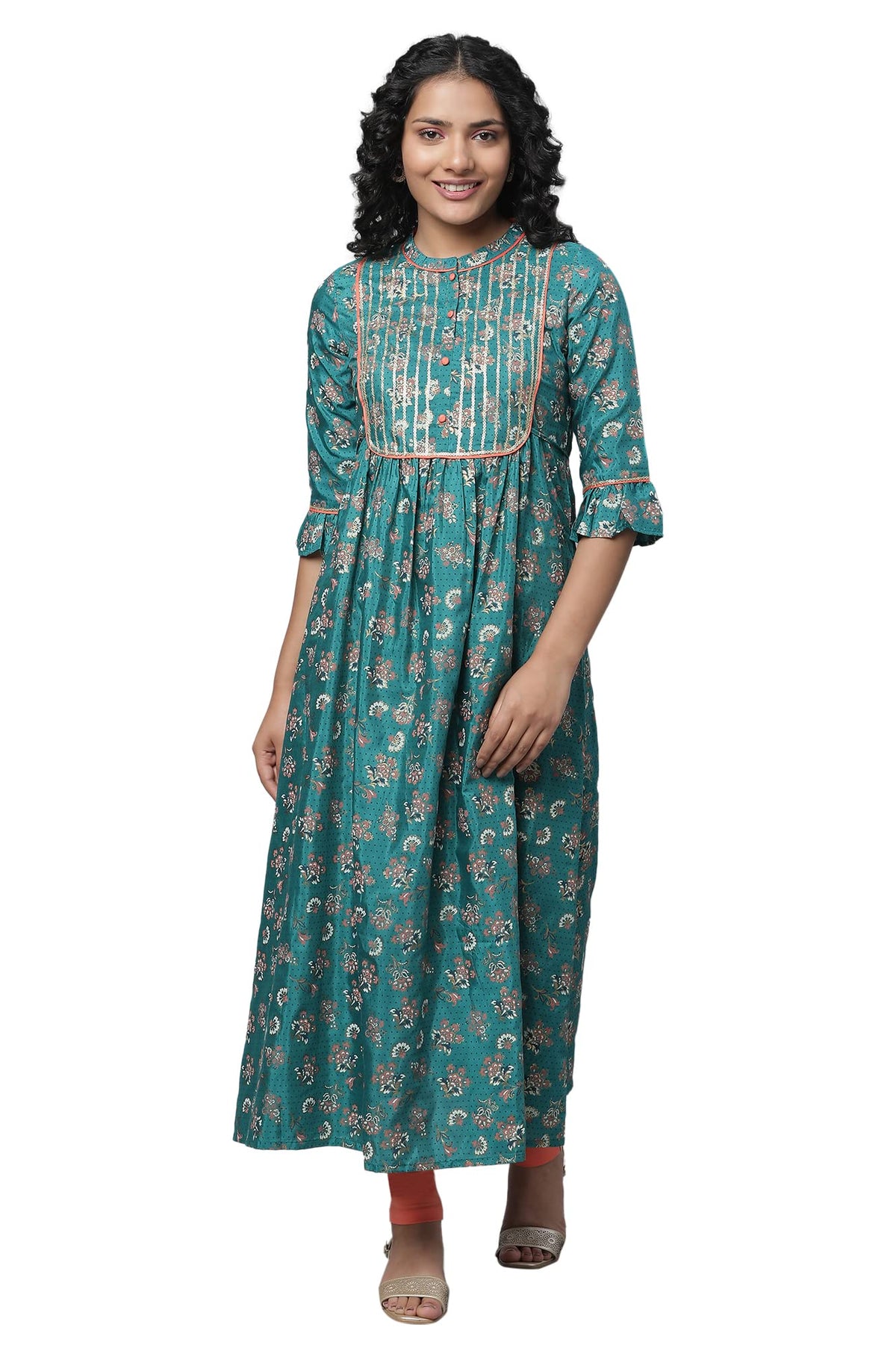 Aurelia Womens Polyester Kurta & Tight (23FEAS14275-505737_Green