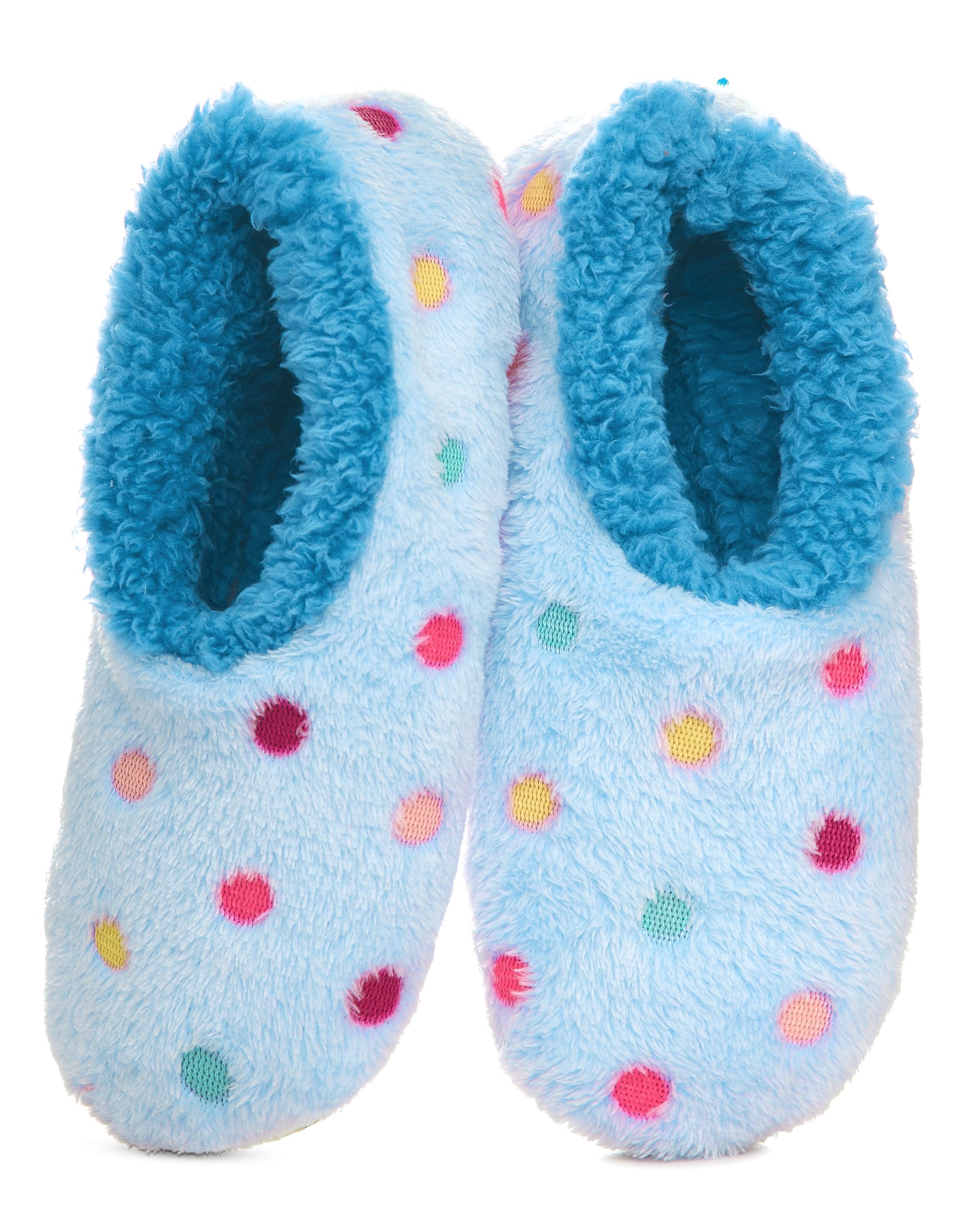 Snoozies Slippers for Women Lotsa Dots colorful cozy Sherpa Slipper Socks Womens House Slippers cozy Slippers for Women Fuzzy Sl