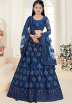 Suppar Sleave Traditional Ethnic Wear For Girls Designer Embroidered Kids Lehenga Choli