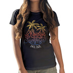Women Crew Tee - Always Palms - Black by DelSol for Women - 1 Pc T-Shirt (XL)