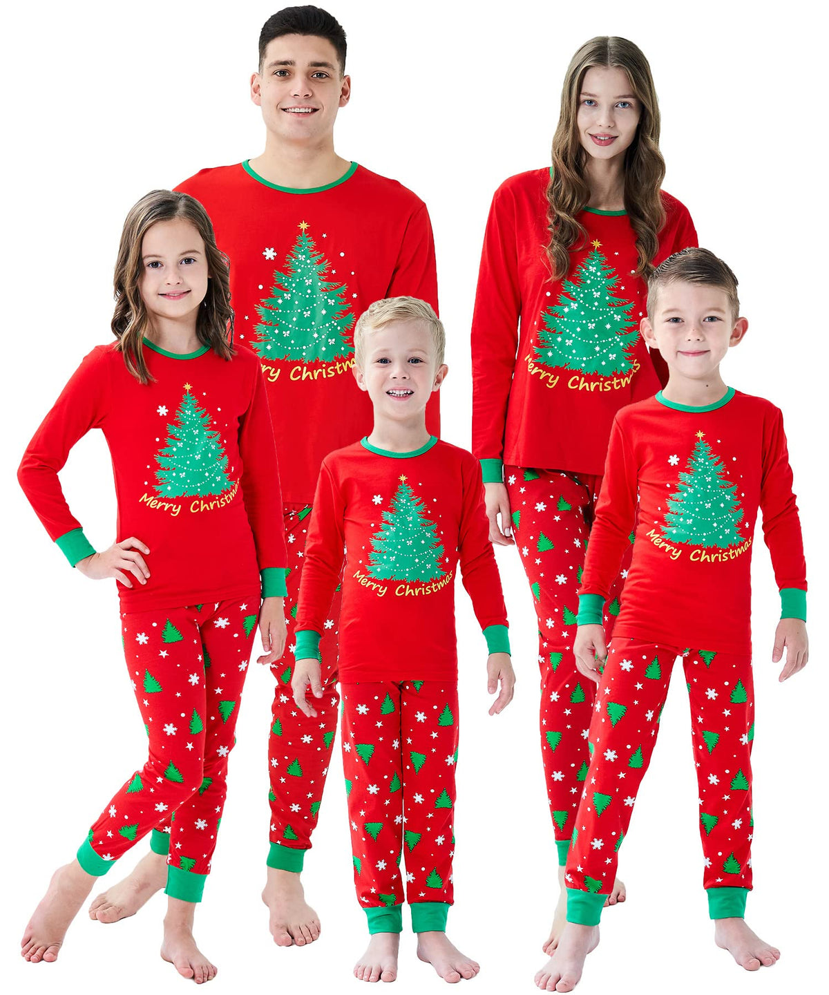 Dolphin&Fish Family Christmas Pajamas Matching Sets Family Holiday Pajamas., Tree, 5 5