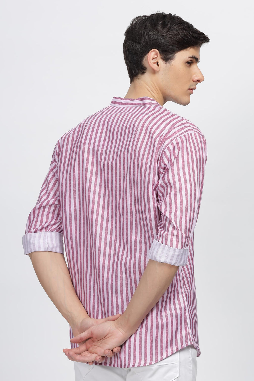 Be Active MenS Stripes Cotton Blend Short Kurta With Mandarin Collar || Short Kurta For Men Cotton || Stylish Short Kurta || Sh