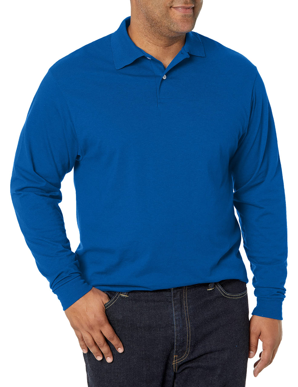 Jerzees Men's SpotShield Stain Resistant Polo Shirts (Short & Long, Long Sleeve-Royal Blue, X-Large