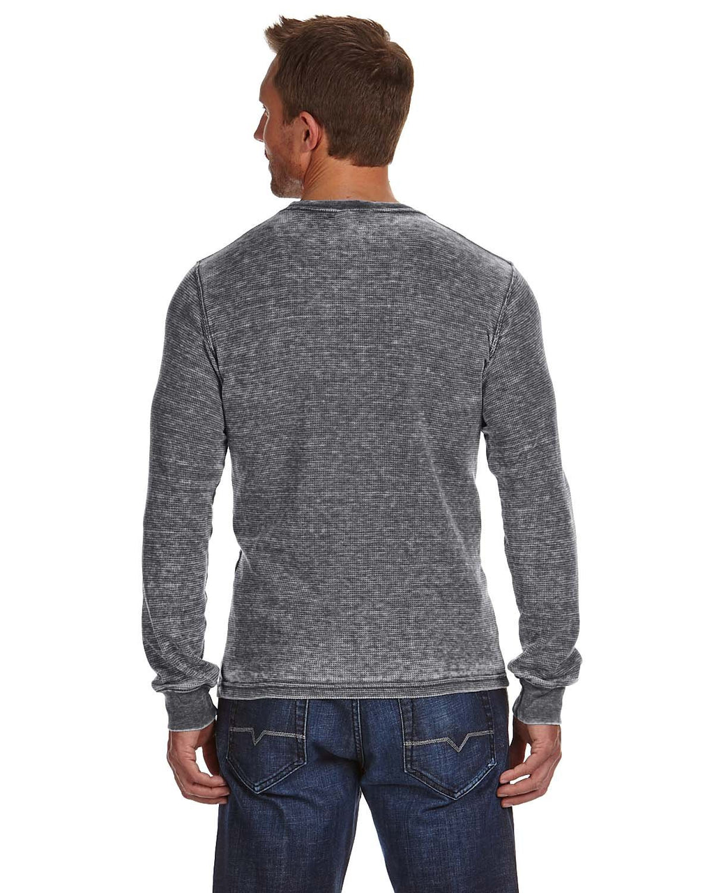Mens Vintage Zen Thermal Long-Sleeve T-Shirt - cEMENT - S(D0102H78332)