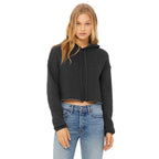 Ladies cropped Fleece Hoodie - PEAcH - S(D0102H7WRT6)