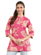 Libas WomenS Cotton Floral Regular Kurti (29535 Pink
