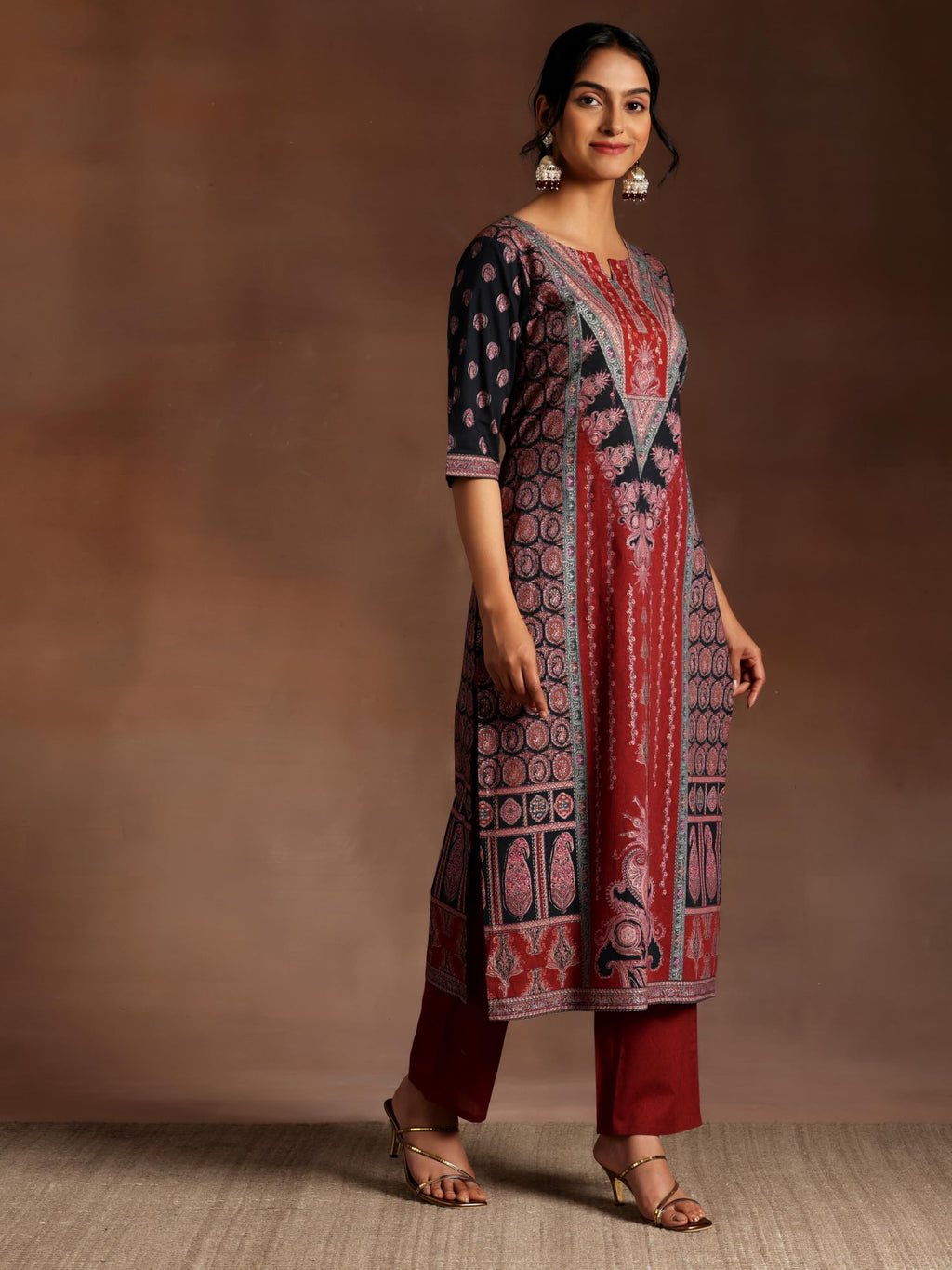 Libas WomenS Cotton Kurta Set (35918_Black