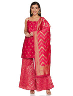 Ketch Polyester Womens Kurta&Sharara&Dupat (Khk3000517_Red