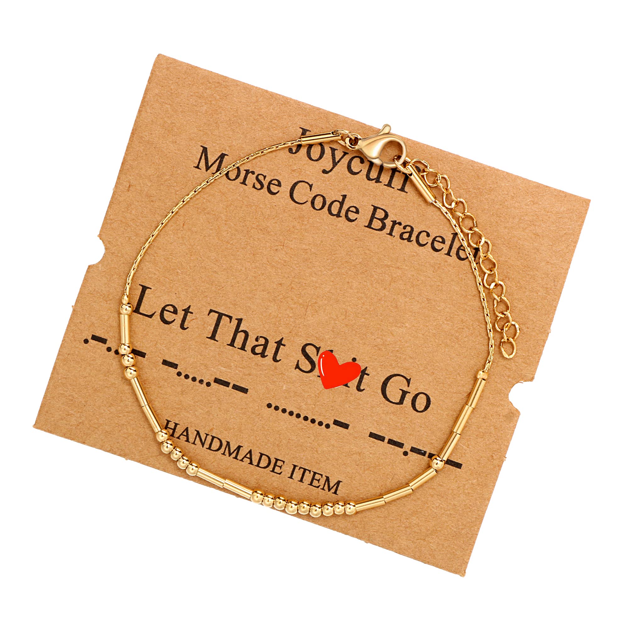 JoycuFF Morse Code Bracelets for Women Let That Go Inspirational Gifts for Best Friend Mom Sister Daughter Birthday Mother's Day