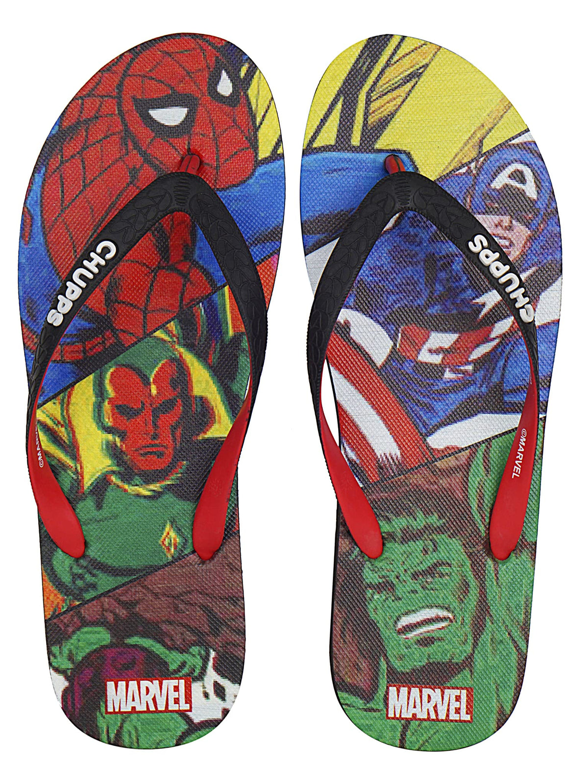 CHUPPS Women/Girls Natural Rubber Flip Flops Slippers, MARVEL VINTAGE (Officially Licensed), Comfortable & UltraLight, Dual Col 9