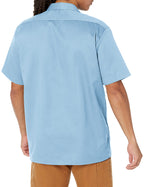 Dickies Men's Short-Sleeve Work Shirt, Light Blue, Large