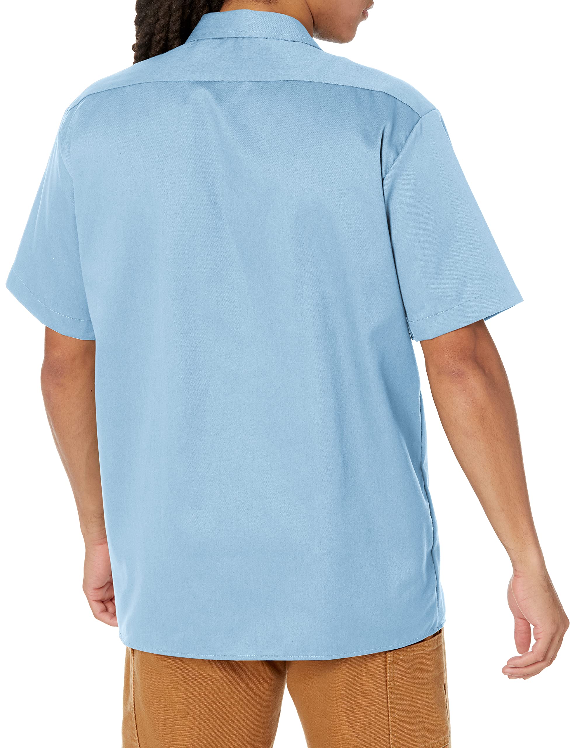 Dickies Men's Short-Sleeve Work Shirt, Light Blue, Large