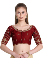 Pujia Mills WomenS Readymade Bridal Embroidery Blouse Multi Coding Maggam Work Moti Work Indian Ethnic Designer Stitched Readym