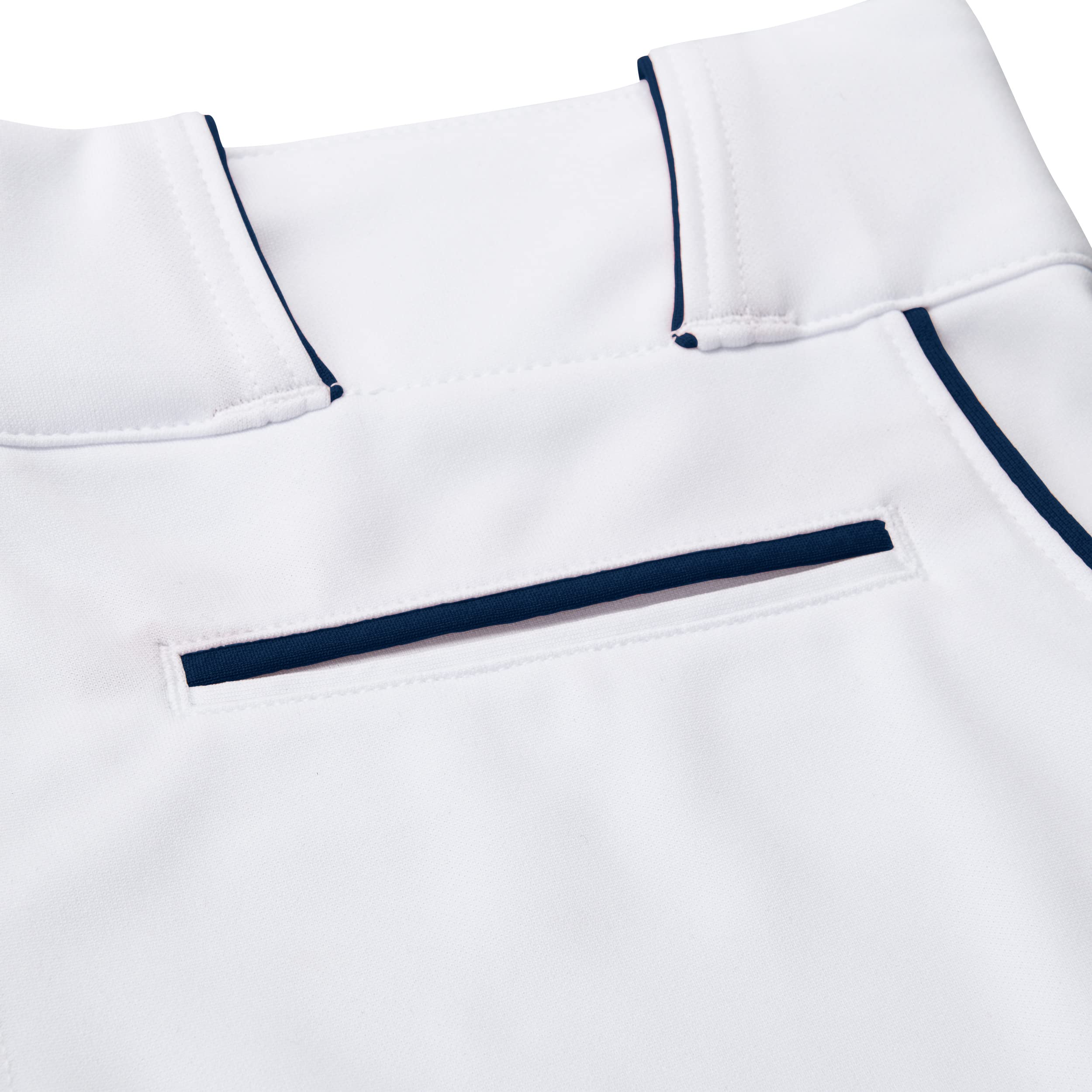 CHAMPRO Triple Crown OB2 Open-Bottom Loose Fit Baseball Pants with Adjustable Inseam and Reinforced Sliding Areas, White,navy, S