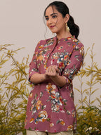 Libas WomenS Silk Blend Printed A-Line Kurtis (37074_Pink