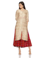 W For Woman Women'S Synthetic Kurta (18Auw11312-310023_Golden_Xs (6))