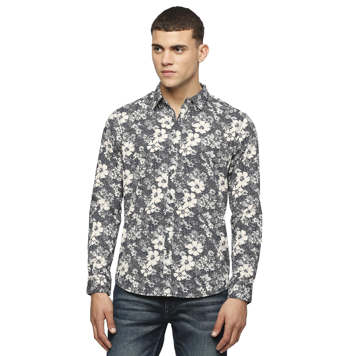 Pepe Jeans MenS Printed Regular Fit Shirt (Pm308471_Navy