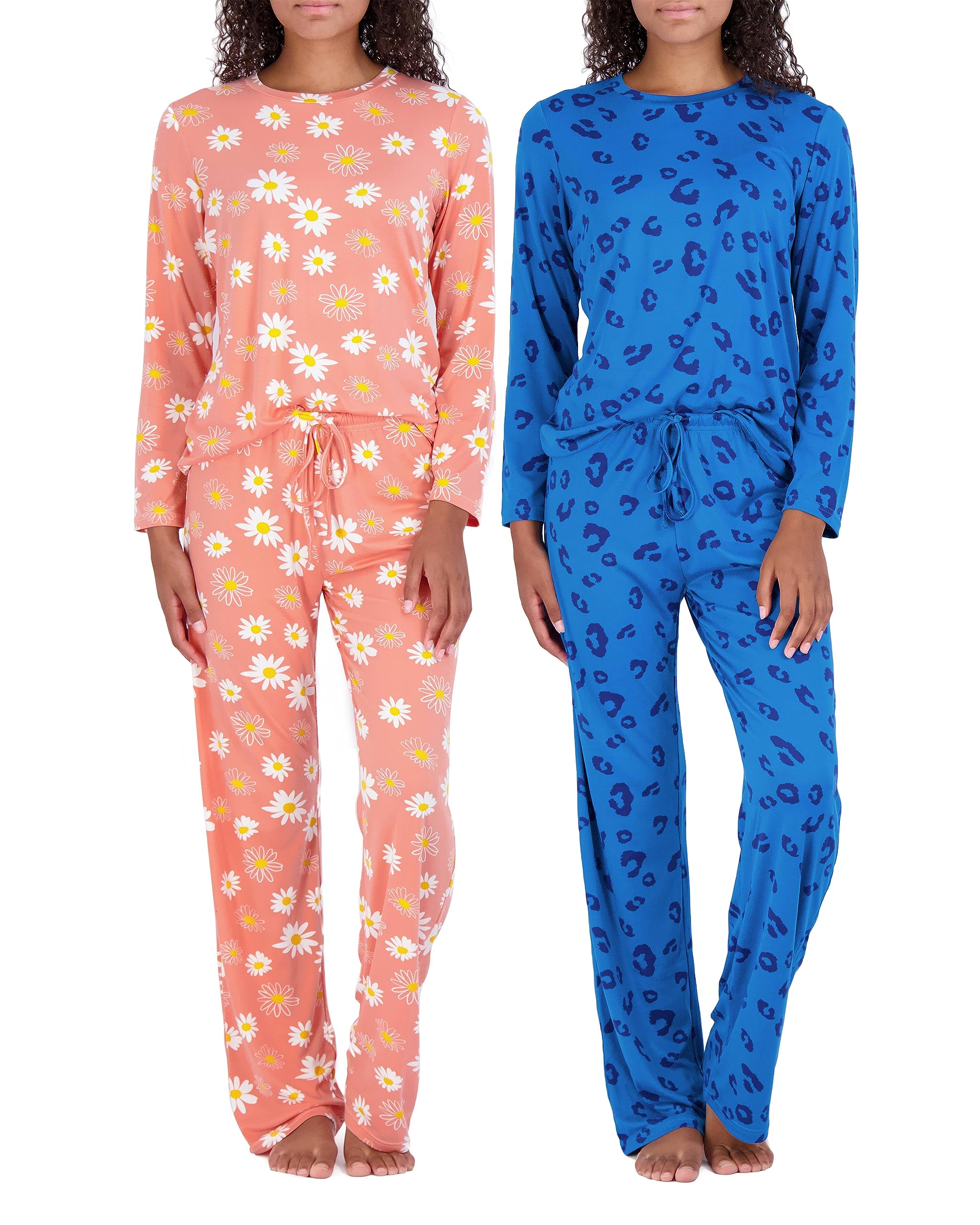 Real Essentials Women   s Plus Size Just My Long Sleeve Pajama Sets Ladies Soft Winter Fall Sleepwear Pajamas Loungewear Long Sl
