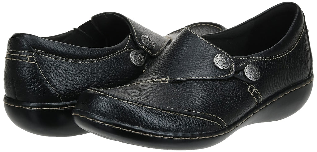 Clarks Women's Ashland Lane Q Slip-On Loafer, Black, 12 M US