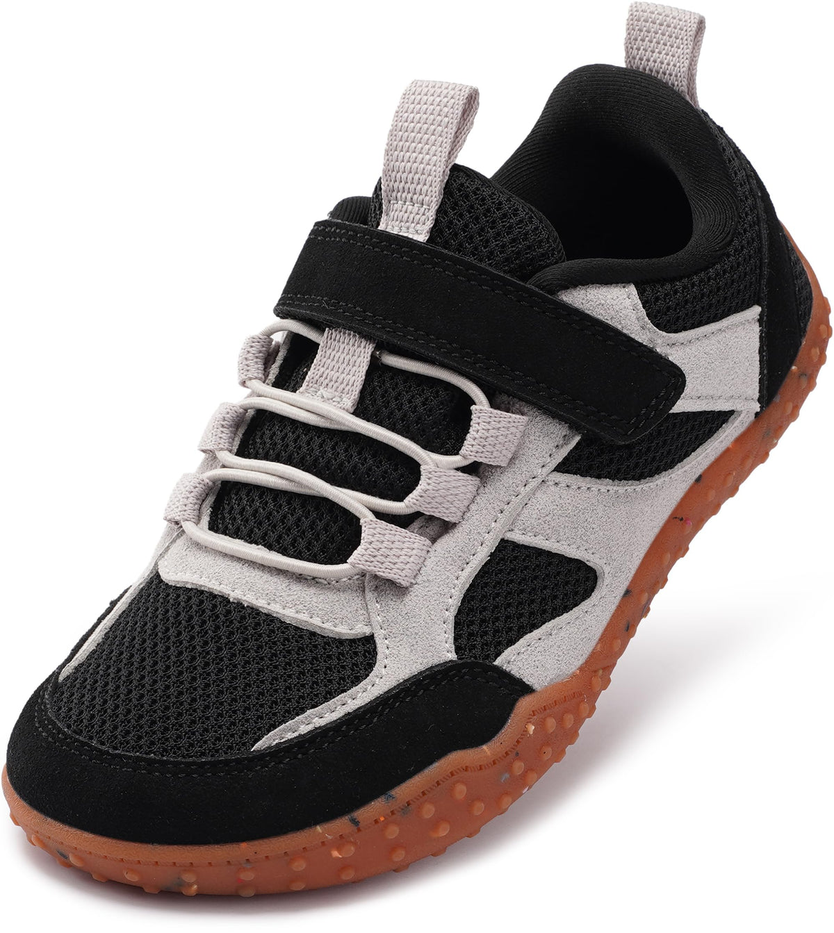 WHITIN Little/Big Kid Wide Barefoot Shoes | Retro Sneakers for Boys/Girls | AdventureReady, Wk102 | Black Multi, 13 Wide Little 11