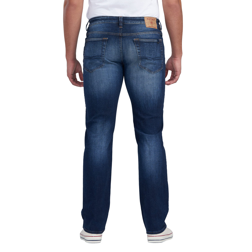 Buffalo David Bitton Men's Relaxed Straight Driven Jeans, Crinkled Mid Blue1, 36 x 30