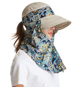 icolor Women Sun Hats UPF 50 Sun Protection Hat Summer Outdoor Neck Shield Flap Visor Hat Ponytail Hats Wide Brim Beach Hat (Bro