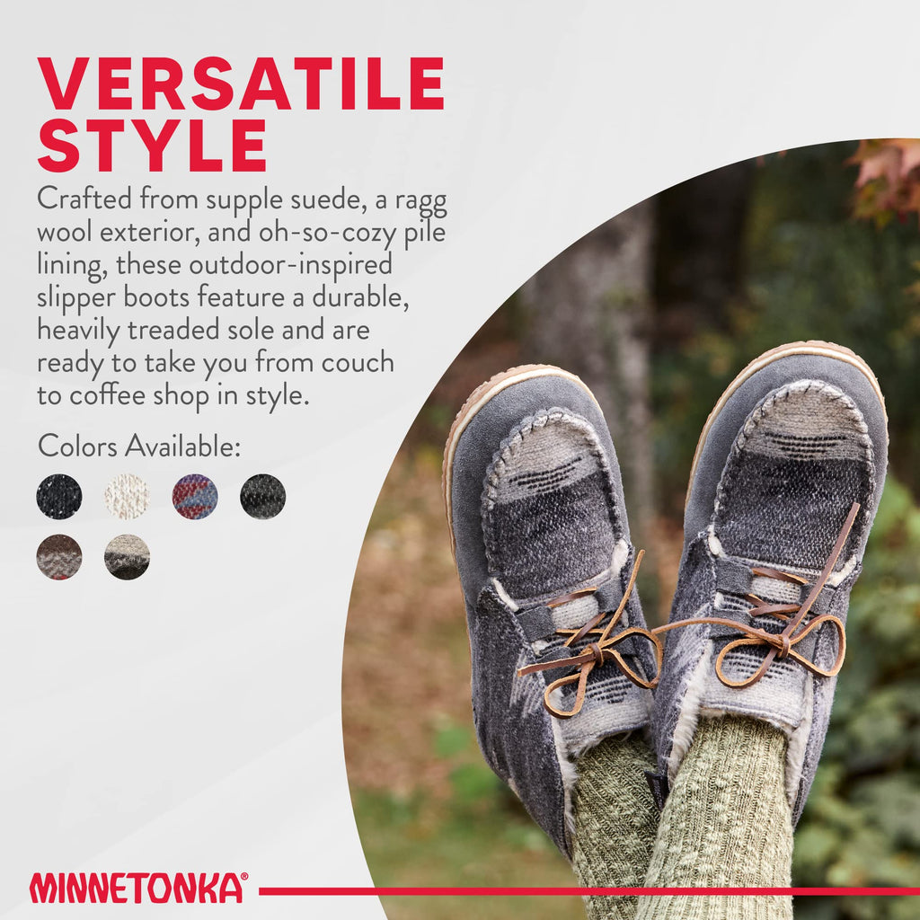 Minnetonka Womens Torrey Laceup Boot, Cinnamon, Size 9 Wide