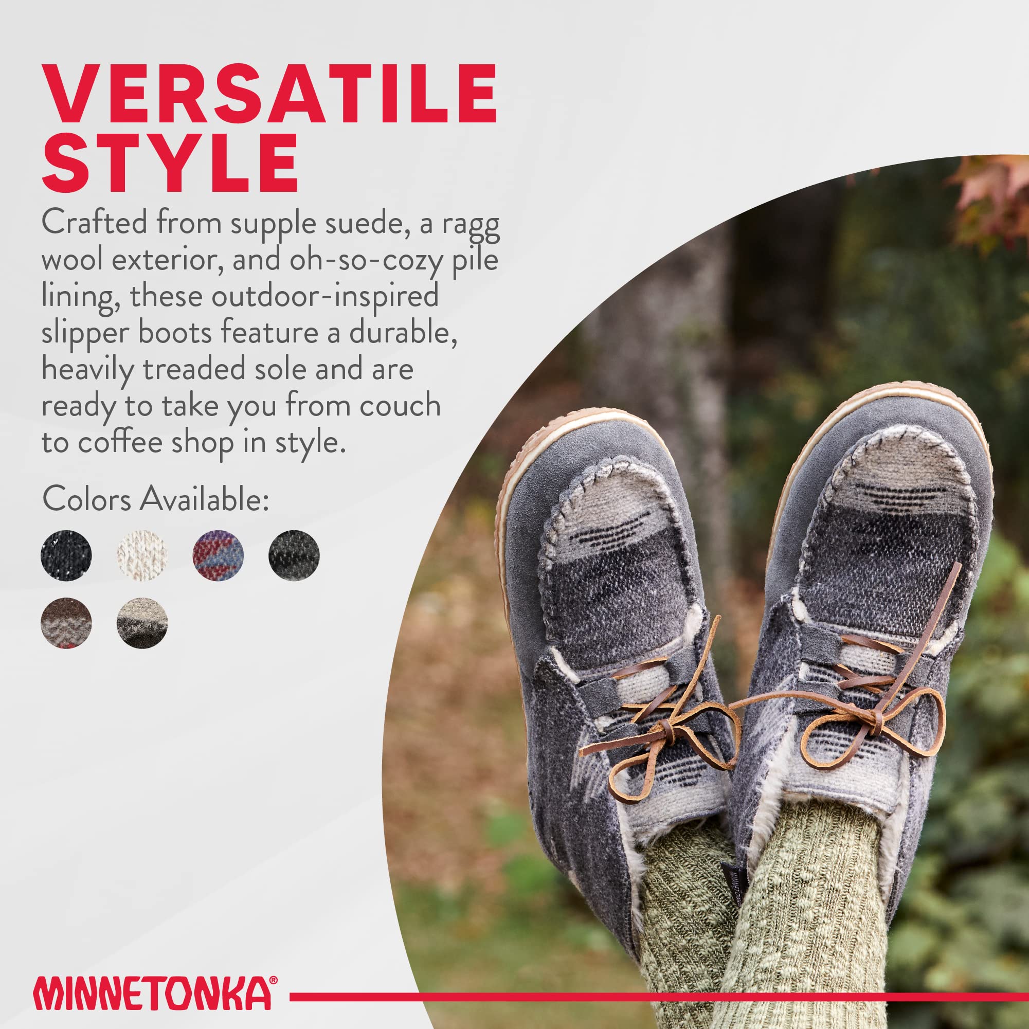 Minnetonka Womens Torrey Laceup Boot, Cinnamon, Size 9 Wide