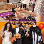 Eccliy 20 Pcs Halloween Makeup Bag Scary Ghost Bat Skull Cosmetic Bag Canvas Gifts for Girls Toiletry Pouch with Zipper for Wome