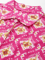 Anubhutee Women'S Pure Cotton Ethnic Motifs Printed Fuchsia Straight Kurta