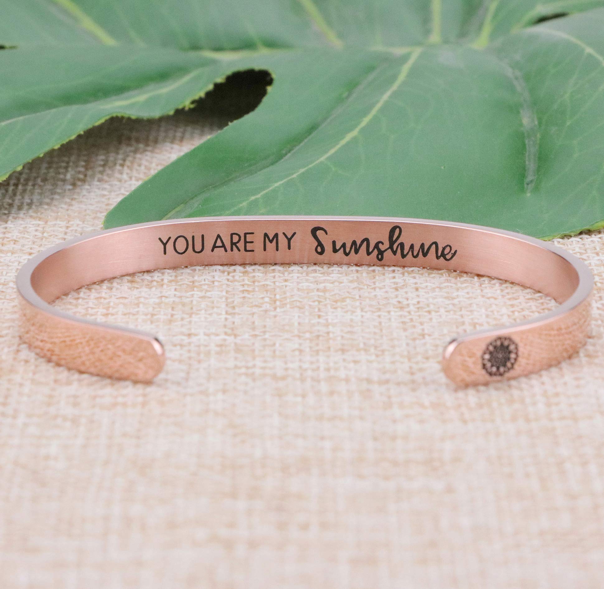 JoycuFF Sunflower Jewelry Inspirational Bracelets for Her Friend Birthday Christmas Gifts Encouragement 18k Rose Gold Jewelry Yo